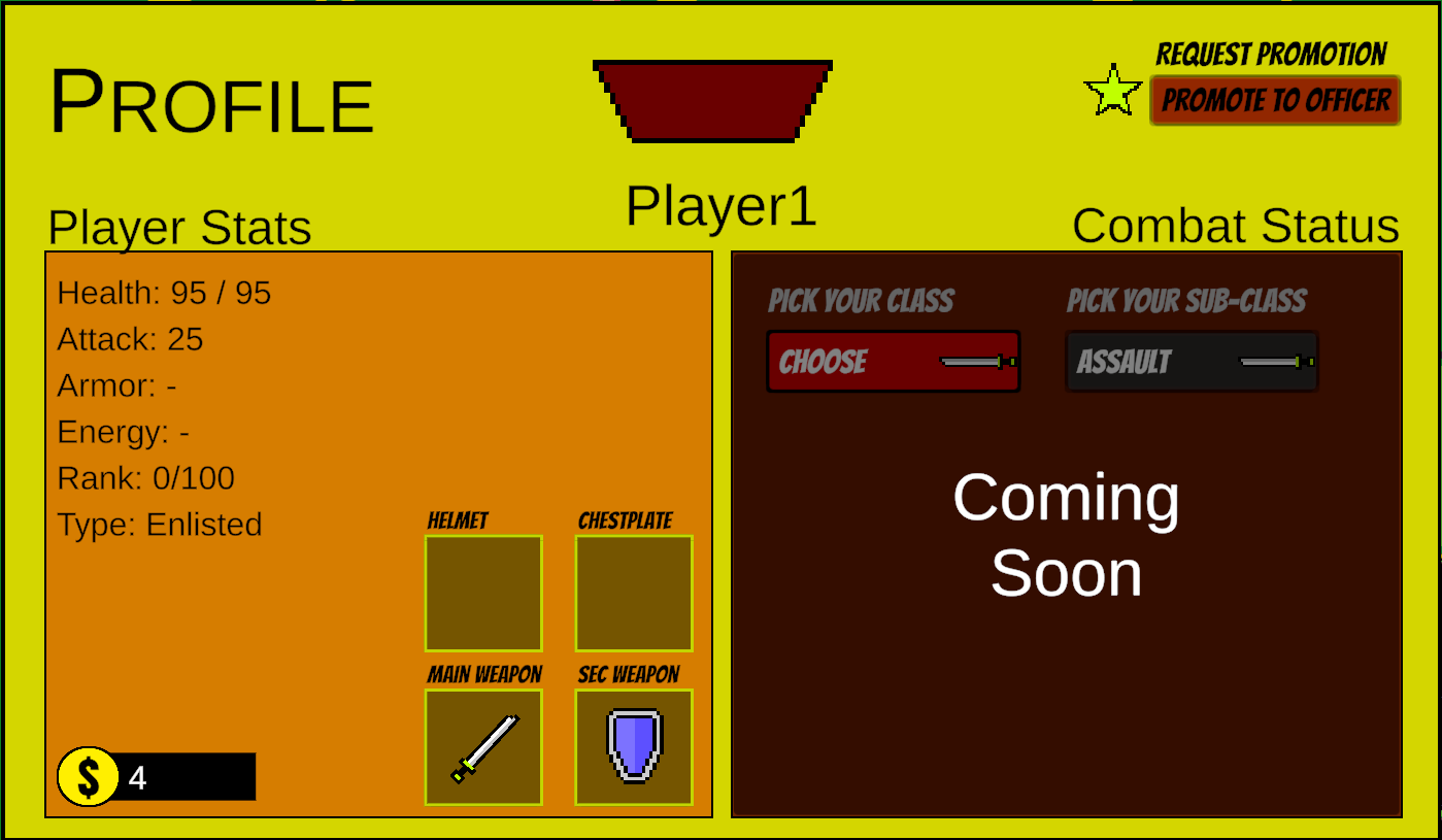 Subject profile panel showing rank and unfinished class slots